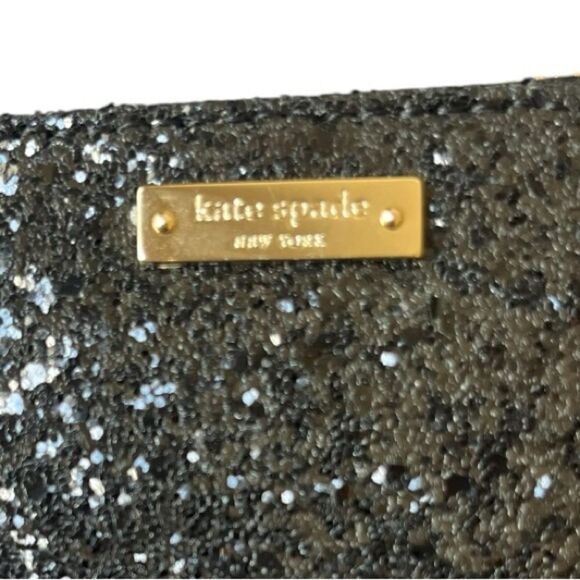 Kate Spade New York Black Glitterball Coin Purse with Keyring - Picture 7 of 9